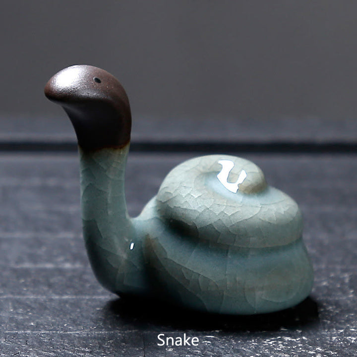 Buddha Stones Chiński Zodiak Ceramiczna Herbata Zwierzę Dom Dekoracja