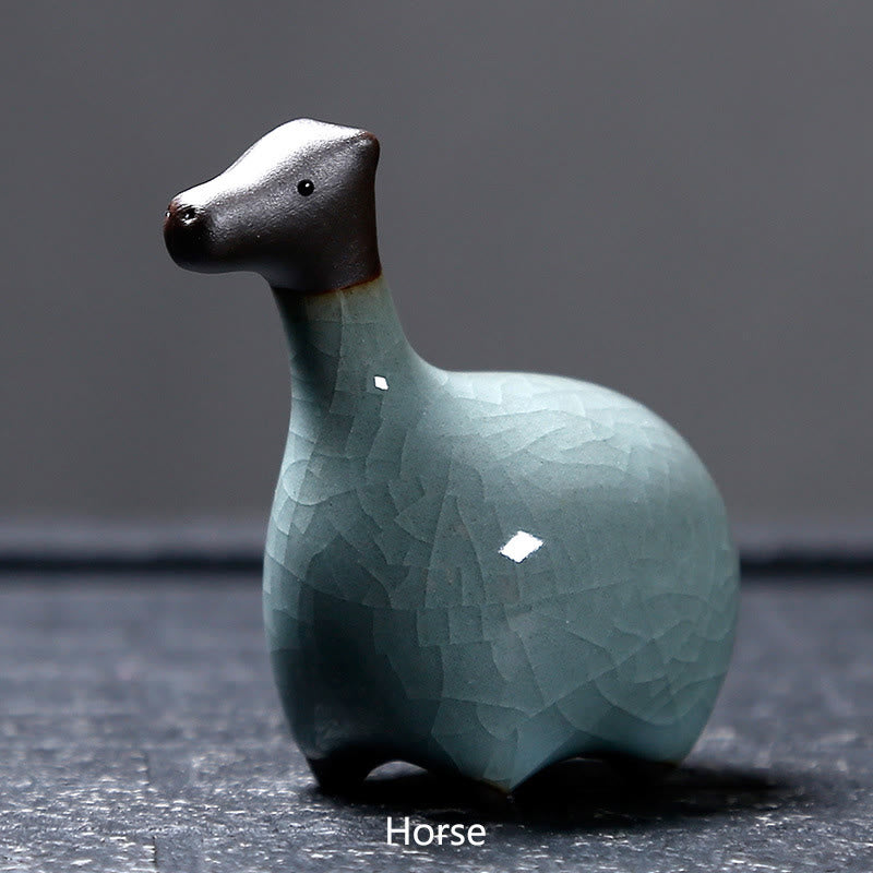 Buddha Stones Chiński Zodiak Ceramiczna Herbata Zwierzę Dom Dekoracja