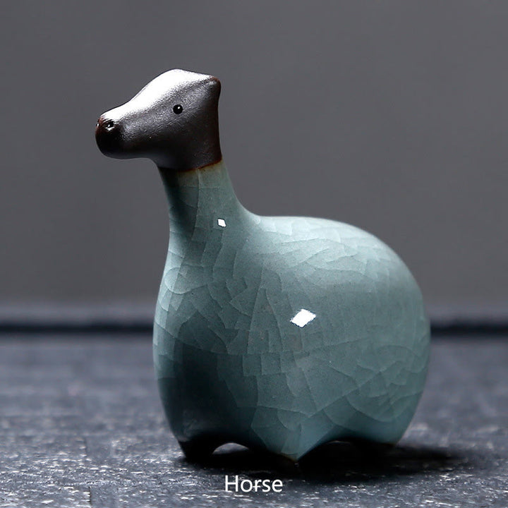 Buddha Stones Chiński Zodiak Ceramiczna Herbata Zwierzę Dom Dekoracja