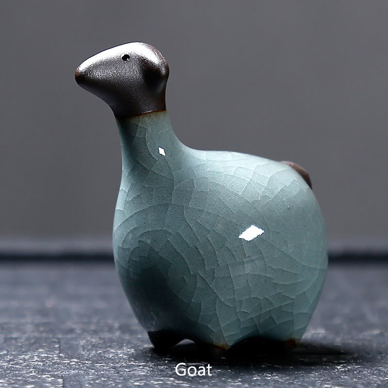 Buddha Stones Chiński Zodiak Ceramiczna Herbata Zwierzę Dom Dekoracja