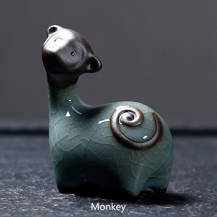 Buddha Stones Chiński Zodiak Ceramiczna Herbata Zwierzę Dom Dekoracja