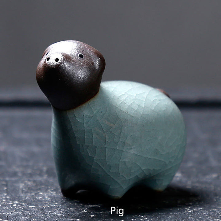 Buddha Stones Chiński Zodiak Ceramiczna Herbata Zwierzę Dom Dekoracja