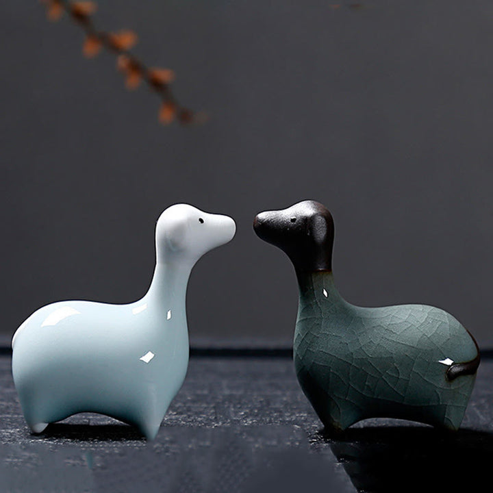 Buddha Stones Chiński Zodiak Ceramiczna Herbata Zwierzę Dom Dekoracja