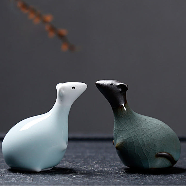 Buddha Stones Chiński Zodiak Ceramiczna Herbata Zwierzę Dom Dekoracja