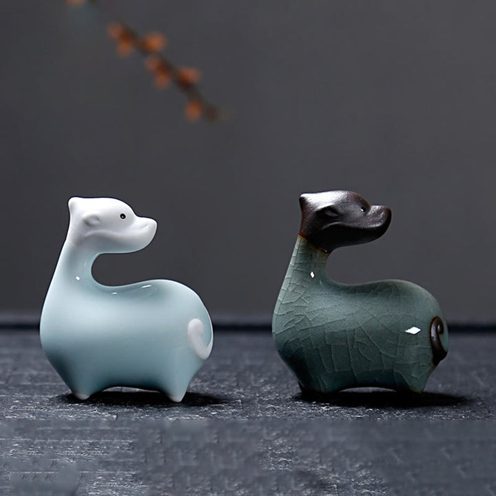 Buddha Stones Chiński Zodiak Ceramiczna Herbata Zwierzę Dom Dekoracja
