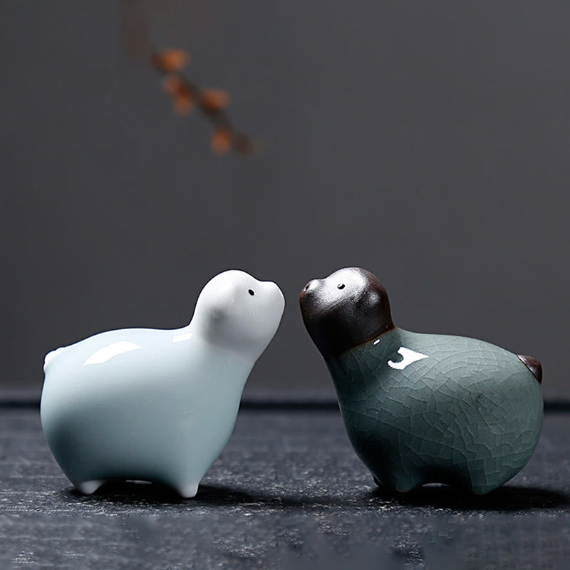 Buddha Stones Chiński Zodiak Ceramiczna Herbata Zwierzę Dom Dekoracja