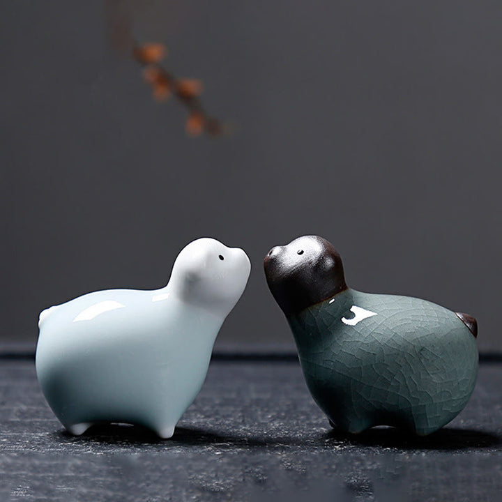 Buddha Stones Chiński Zodiak Ceramiczna Herbata Zwierzę Dom Dekoracja