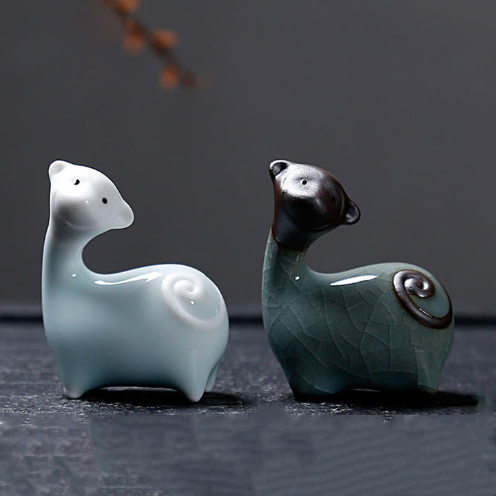 Buddha Stones Chiński Zodiak Ceramiczna Herbata Zwierzę Dom Dekoracja