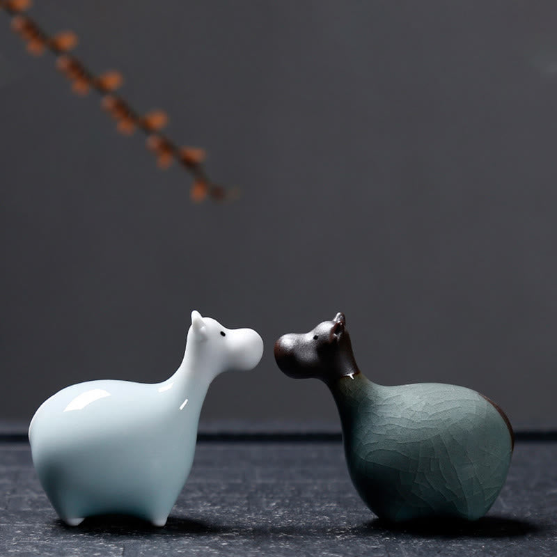 Buddha Stones Chiński Zodiak Ceramiczna Herbata Zwierzę Dom Dekoracja