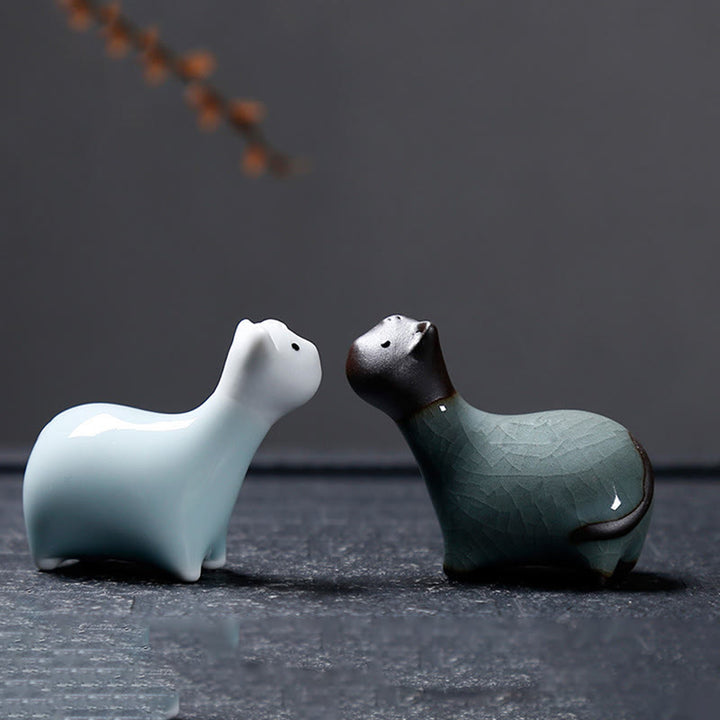 Buddha Stones Chiński Zodiak Ceramiczna Herbata Zwierzę Dom Dekoracja