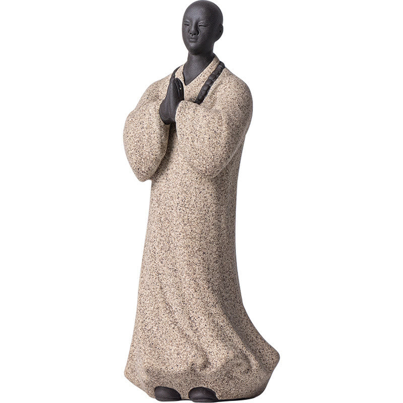 Buddha Stones Medytujący Modlący się Mnich Figurka Ceramiczna Współczucie Spokój Dekoracja Domu
