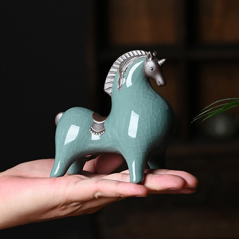 Buddha Stones Głowa W Dół W Górę Koń Ceramiczny Sukces Wolność Dekoracja Domu