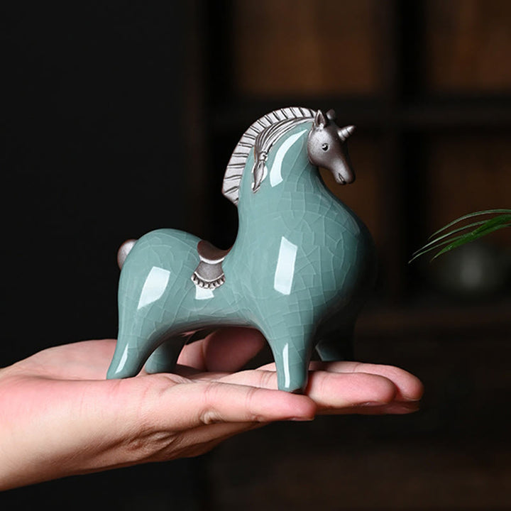 Buddha Stones Głowa W Dół W Górę Koń Ceramiczny Sukces Wolność Dekoracja Domu