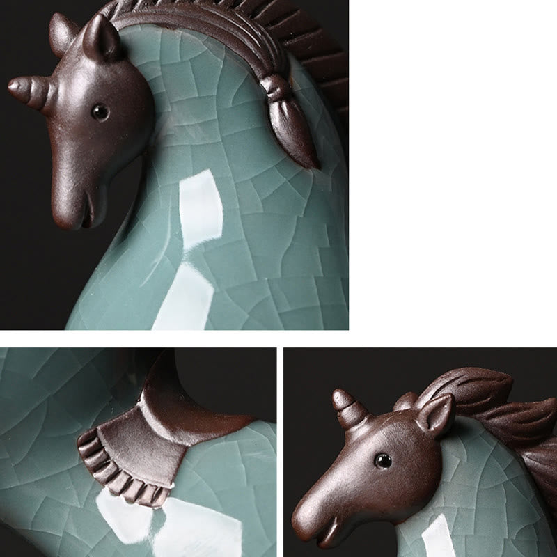 Buddha Stones Głowa W Dół W Górę Koń Ceramiczny Sukces Wolność Dekoracja Domu