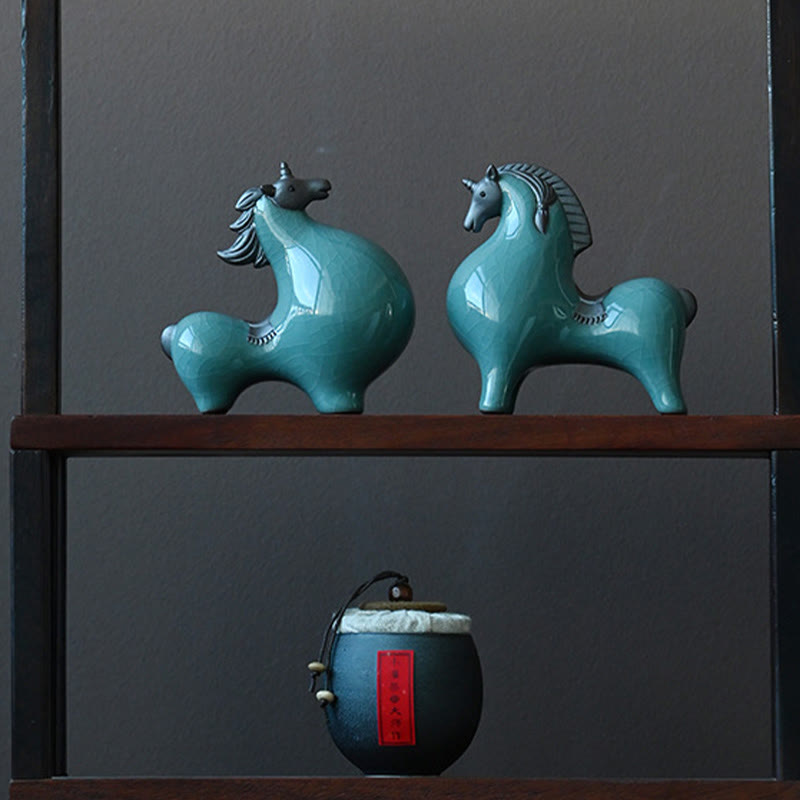 Buddha Stones Głowa W Dół W Górę Koń Ceramiczny Sukces Wolność Dekoracja Domu