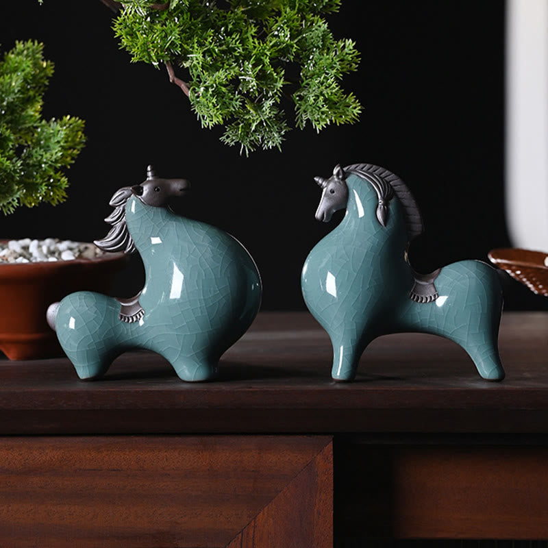 Buddha Stones Głowa W Dół W Górę Koń Ceramiczny Sukces Wolność Dekoracja Domu