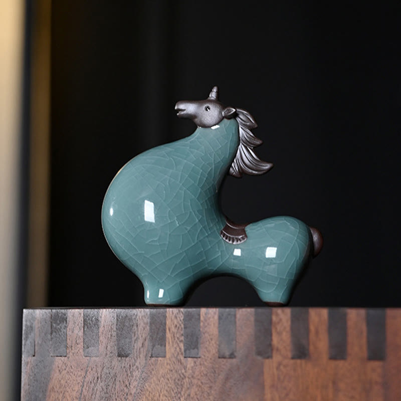 Buddha Stones Głowa W Dół W Górę Koń Ceramiczny Sukces Wolność Dekoracja Domu