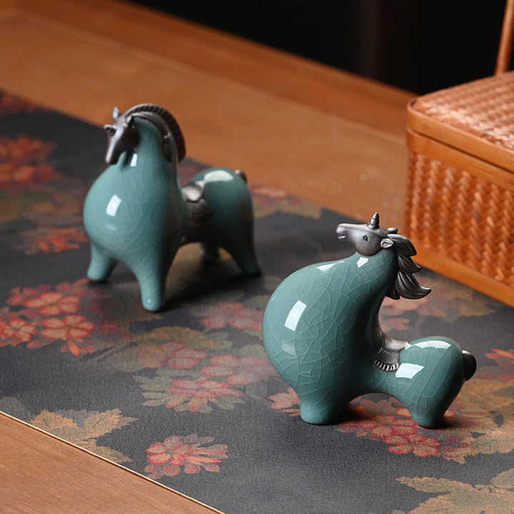 Buddha Stones Głowa W Dół W Górę Koń Ceramiczny Sukces Wolność Dekoracja Domu