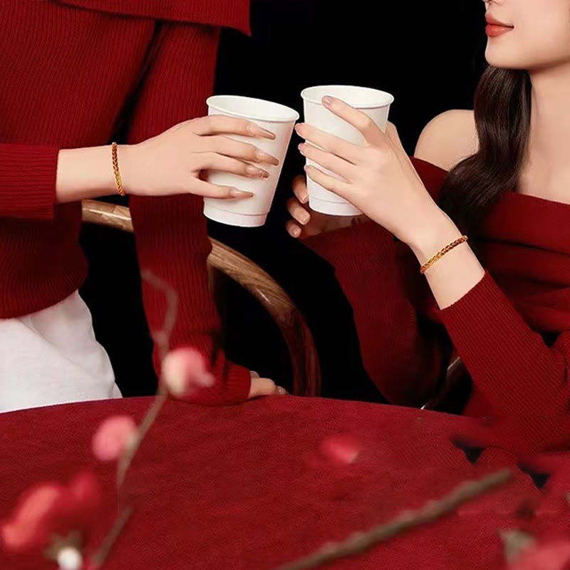 Bransoletka szczęścia z czerwonych sznurków i żółtego sznurka z Buddha Stones