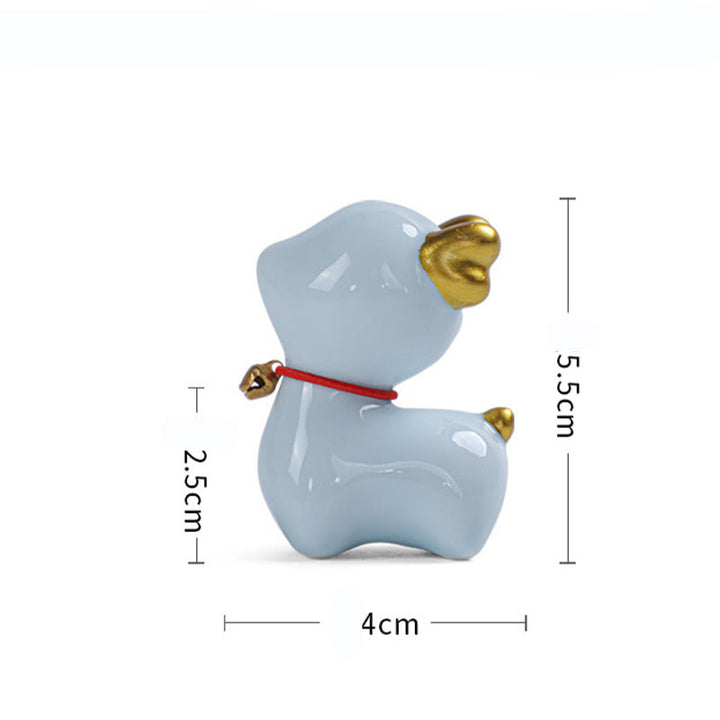 Buddha Stones Mini Jeleń Herbata Zwierzę Ceramiczne Figurka Dekoracja Biurka Domowego