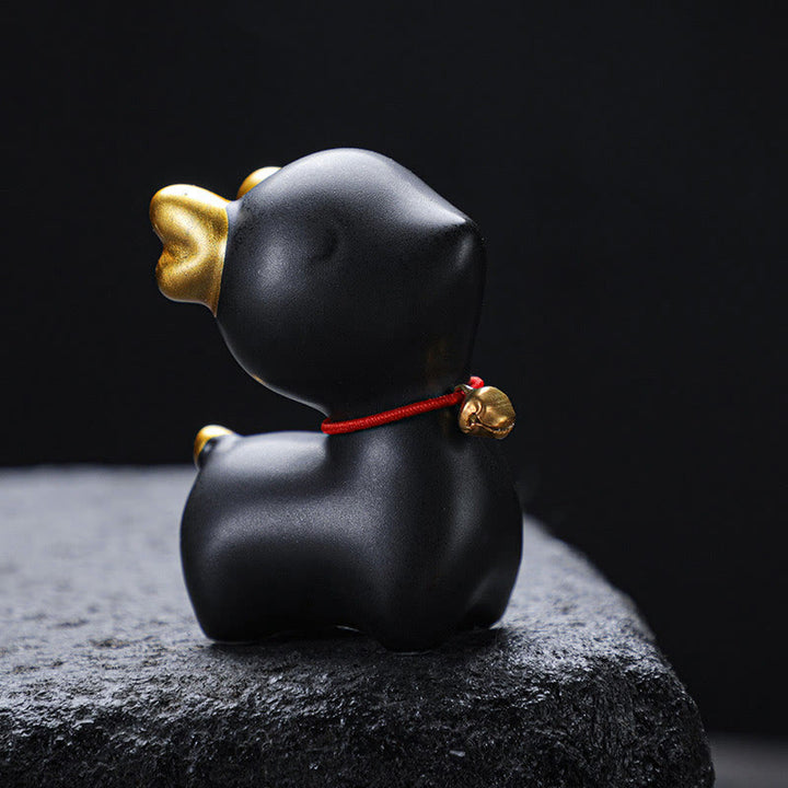 Buddha Stones Mini Jeleń Herbata Zwierzę Ceramiczne Figurka Dekoracja Biurka Domowego