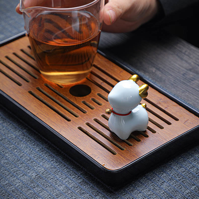 Buddha Stones Mini Jeleń Herbata Zwierzę Ceramiczne Figurka Dekoracja Biurka Domowego