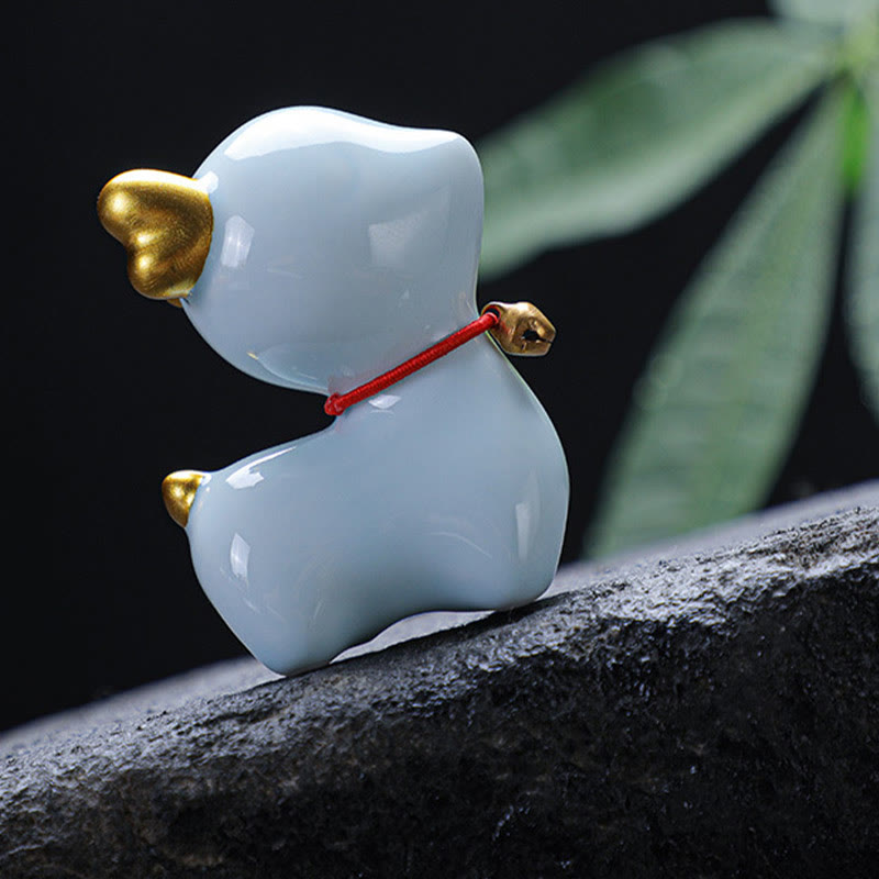 Buddha Stones Mini Jeleń Herbata Zwierzę Ceramiczne Figurka Dekoracja Biurka Domowego