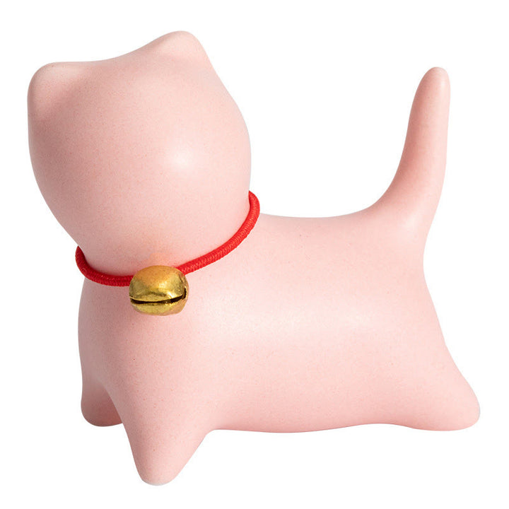 Buddha Stones Mini Słodkie Stojące Leżące Kot Herbata Zwierzę Ceramiczne Figurka Dekoracja Biurka Domowego - image 12