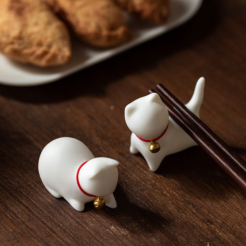 Buddha Stones Mini Słodkie Stojące Leżące Kot Herbata Zwierzę Ceramiczne Figurka Dekoracja Biurka Domowego - image 7