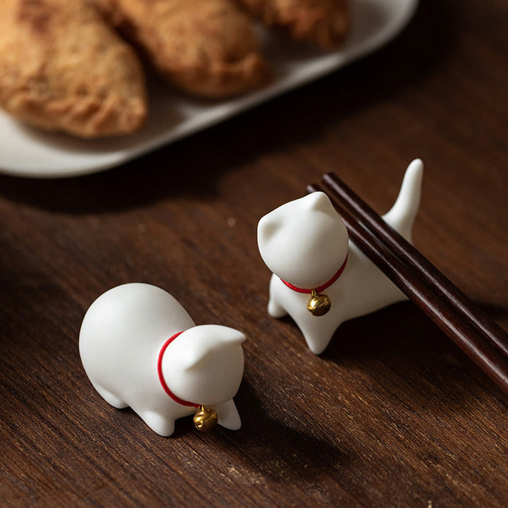 Buddha Stones Mini Słodkie Stojące Leżące Kot Herbata Zwierzę Ceramiczne Figurka Dekoracja Biurka Domowego - image 7