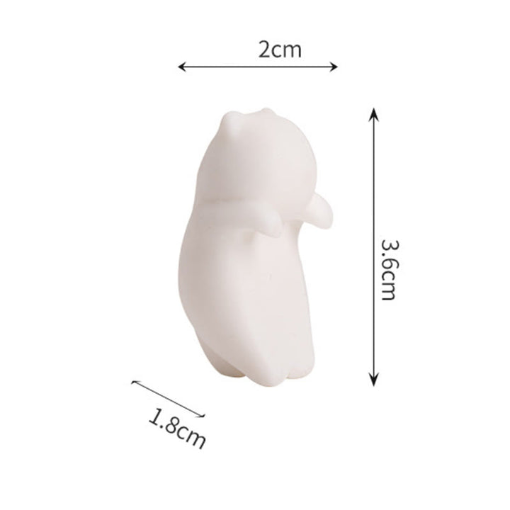 Buddha Stones Mini Wiszące Białe Koty Herbata Zwierzę Ceramiczne Figurki Dekoracja Biurka Domowego - image 13