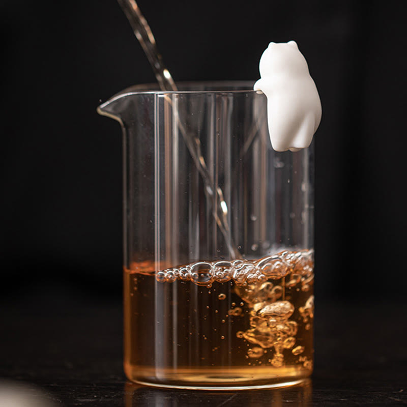 Buddha Stones Mini Wiszące Białe Koty Herbata Zwierzę Ceramiczne Figurki Dekoracja Biurka Domowego - image 10