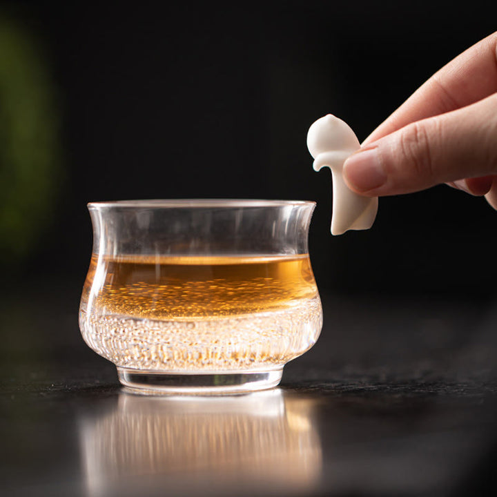 Buddha Stones Mini Wiszące Białe Koty Herbata Zwierzę Ceramiczne Figurki Dekoracja Biurka Domowego - image 8