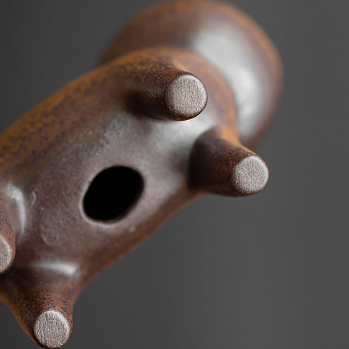 Buddha Stones Mini Stojący Kot Feng Shui Żaba Ropucha Herbata Zwierzę Ceramiczne Figurka Biurko Dekoracja Domu - image 8