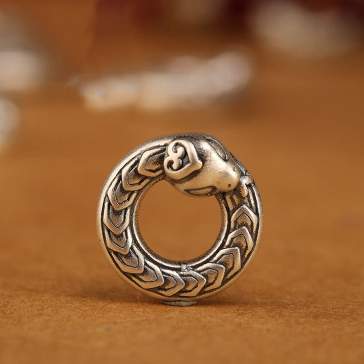 Buddha Stones Czerwony Sznur 999 Srebro Sterlingowe Klamra Pokoju Moneta Rok Węża Bransoletka Siły