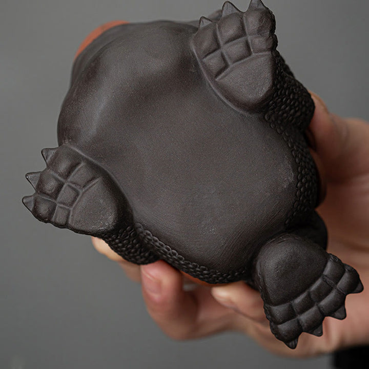 Buddha Stones Feng Shui Żaba Ropucha Miedziane Monety Ceramiczna Fioletowa Glina Bogactwo Dom Herbata Figurka Zwierzę Dekoracja