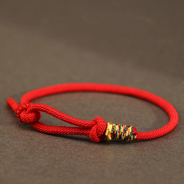 Buddha Stones Czerwony Sznur 925 Srebro Sterling 999 Srebrna Bransoletka Moneta Szczęścia