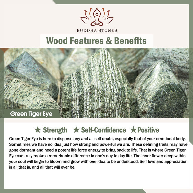 Bransoletka Buddha Stones Green Tiger Eye Positive
