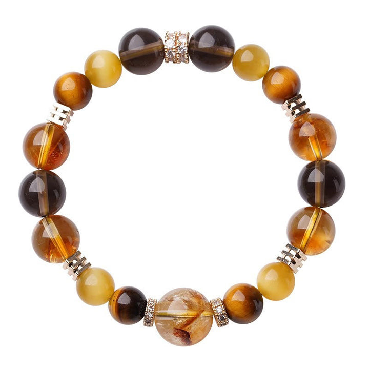 Bransoletka szczęścia Buddha Stones Citrine Topaz Tiger Eye