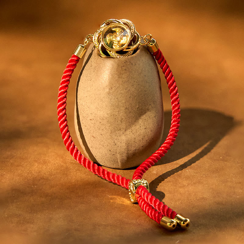 Buddha Stones Śliwkowy Czerwony Sznur Miedziany Mosiężny Wiatrak Feng Sheng Shui Ochrona Qi Pleciona Bransoletka