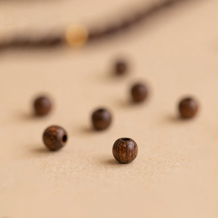 Bransoletka ochronna z Buddha Stones 4 mm Ultracienkie drewno sandałowe 14-karatowe złoto Miedziane koraliki