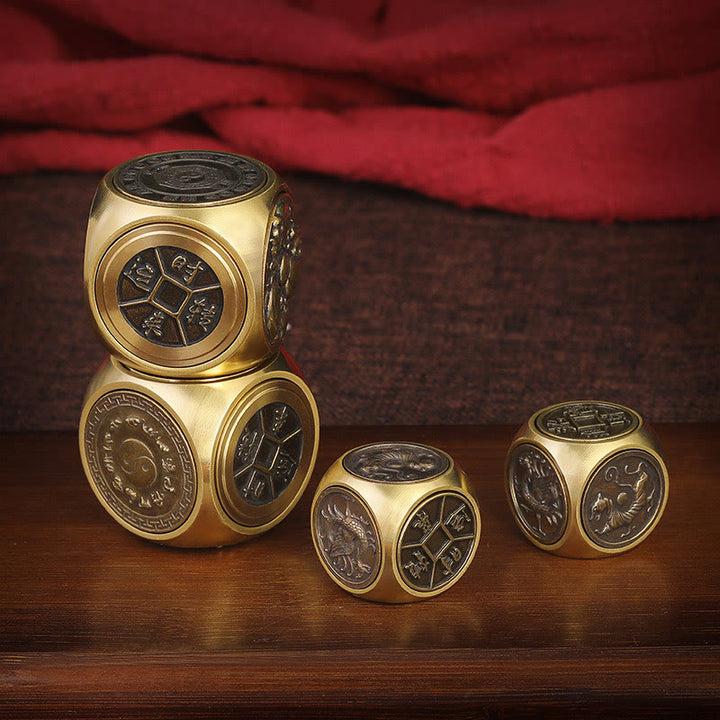 Buddha Stones Cztery Bestie Feng Shui Yin Yang Bagua Miedziana Moneta Harmonia Obrotowa Dekoracja