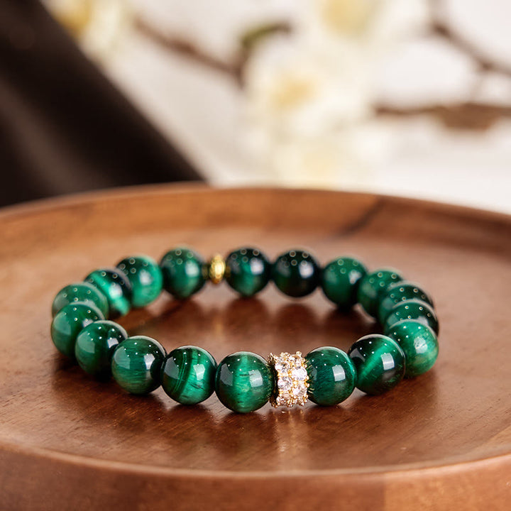 Bransoletka Buddha Stones Green Tiger Eye Positive