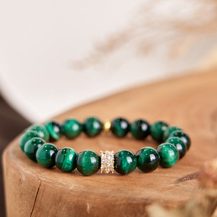 Bransoletka Buddha Stones Green Tiger Eye Positive