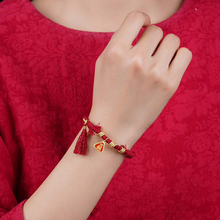 Buddha Stones Tybetański sznur Zakiram Bogini Bogactwa Kwiatowa Bransoletka Ochronna