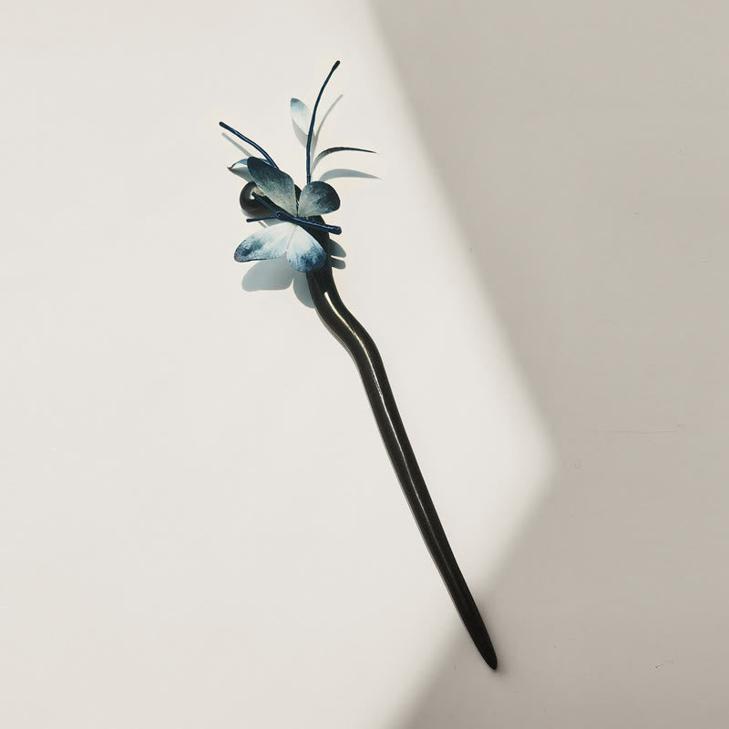 Buddha Stones ręcznie robione aksamitne kwiaty z jedwabiu morwowego, broszka motyl, spinka do włosów