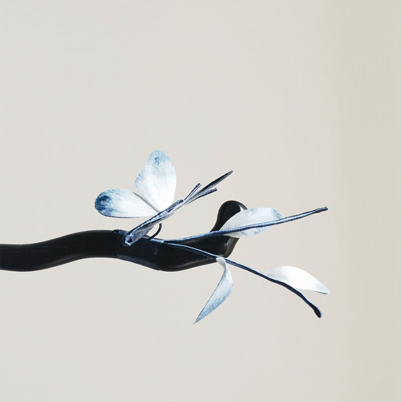 Buddha Stones ręcznie robione aksamitne kwiaty z jedwabiu morwowego, broszka motyl, spinka do włosów