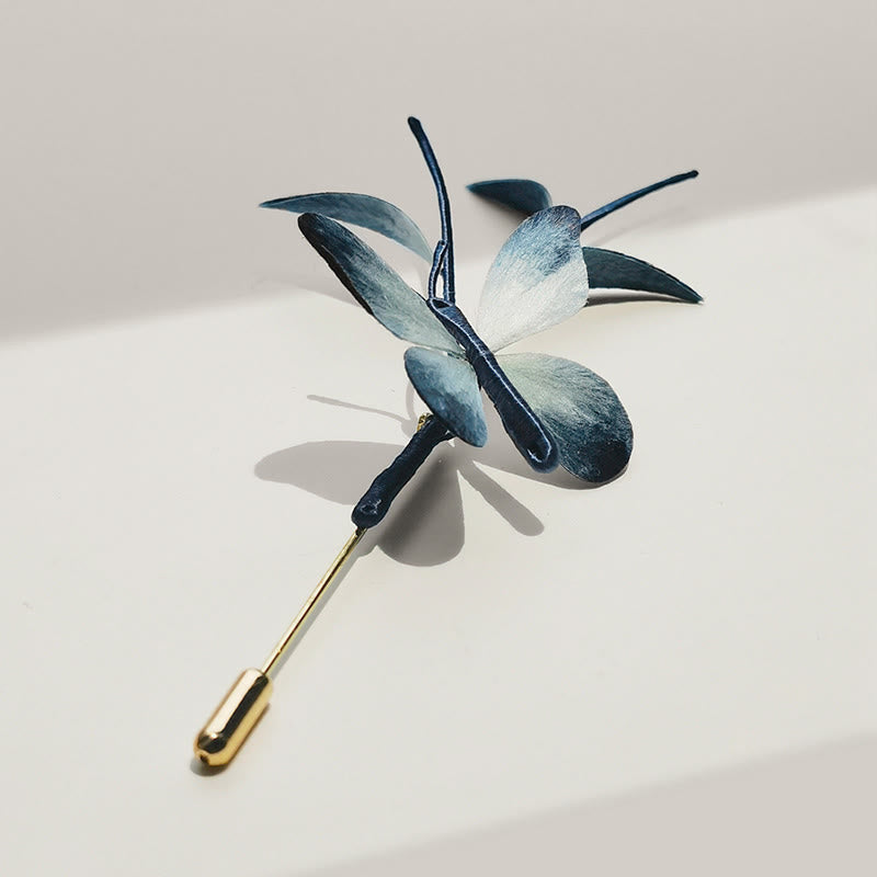 Buddha Stones ręcznie robione aksamitne kwiaty z jedwabiu morwowego, broszka motyl, spinka do włosów