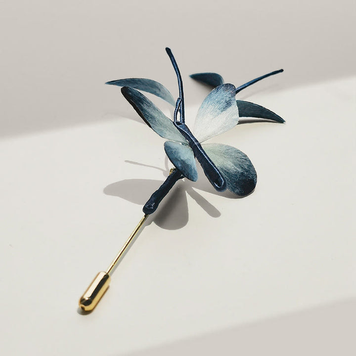 Buddha Stones ręcznie robione aksamitne kwiaty z jedwabiu morwowego, broszka motyl, spinka do włosów