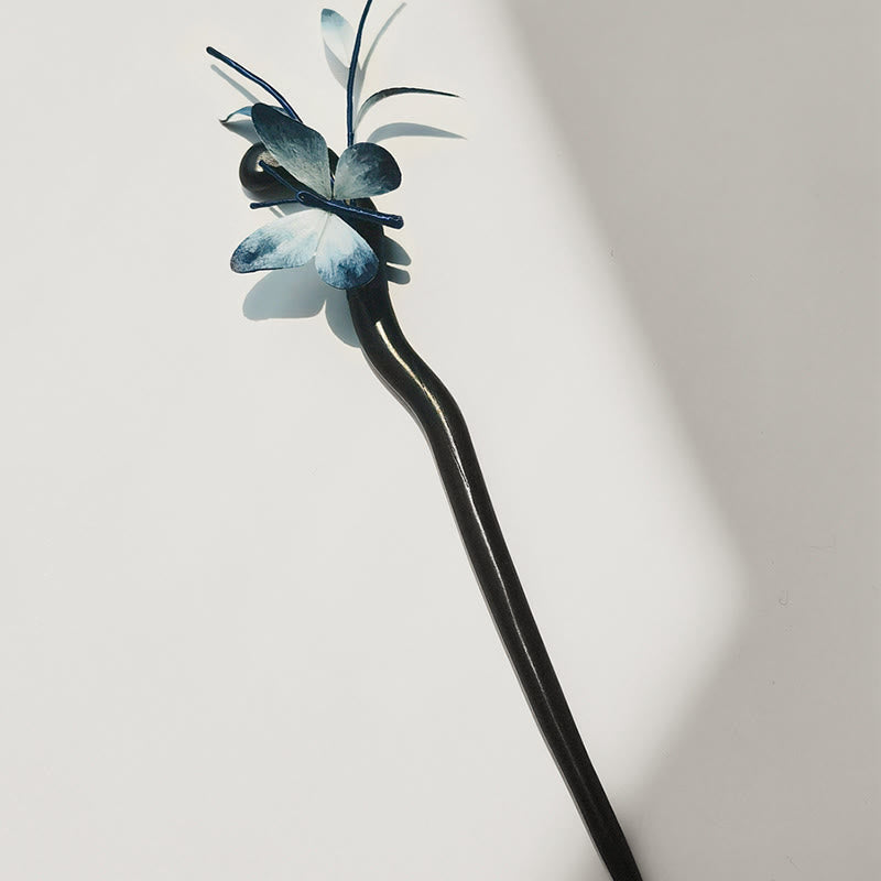 Buddha Stones ręcznie robione aksamitne kwiaty z jedwabiu morwowego, broszka motyl, spinka do włosów